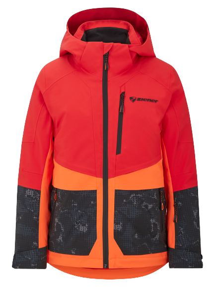 Skijacke Ziener Trivor Man Padded Red Orange Pop - 2023/24 Red Orange Pop |  Skibekleidung \\ Skijacken \\ Herren TEAMskiwear \\ Herren \\ Jacken
