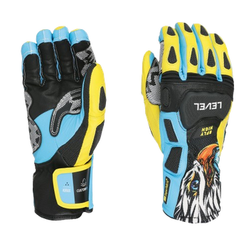 Gloves Level SQ CF Yellow/Blue - 2024/25
