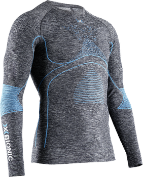 Thermal underwear X-bionic Energy Accumulator 4.0 Melange Shirt LG SL Men Dark Grey Melange/Blue - 2023/24