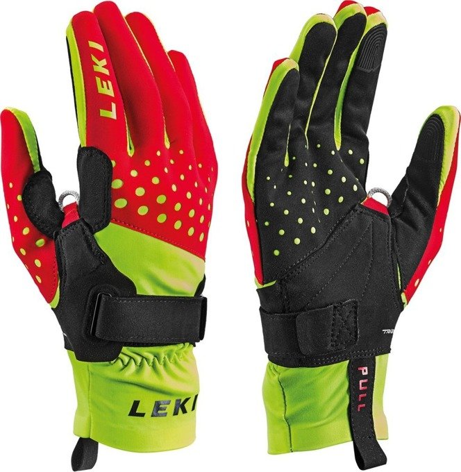 Gloves LEKI Nordic Race Shark Red/Yellow/Black - 2021/22