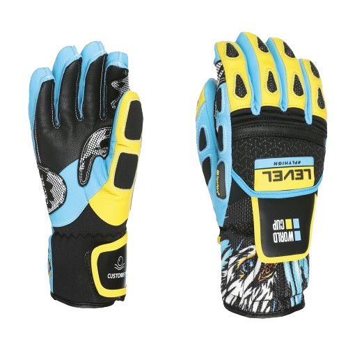 Gloves Level Worldcup JR CF Yellow/Blue 2024/25 Ski Equipment