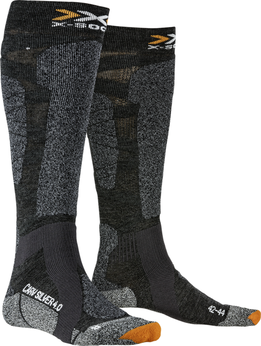 Ski socks X-SOCKS Ski Carve Silver 4.0 Anthracite Melange/Black Melange - 2022/23