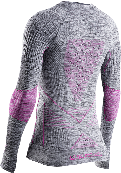 Thermal underwear X-bionic Energy Accumulator 4.0 Shirt Round Neck LG SL Women Grey Melange/pink - 2023/24