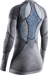 Thermal underwear X-BIONIC APANI 4.0 MERINO SHIRT ROUND NECK LG SL WOMEN BLACK/GREY/TURQUOISE - 2021/22