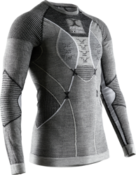 Thermal underwear X-BIONIC Apani 4.0 Merino Shirt Round Neck Lg Sl Black/Grey/White - 2021/22