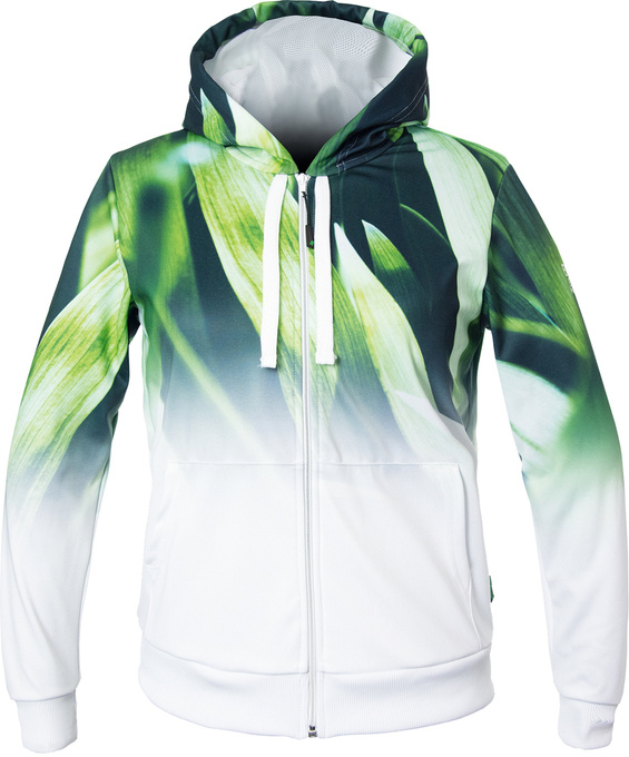 Bluse ENERGIAPURA Sweatshirt Full Zip With Hood Kalmar Life Leaves/White Lady - 2022/23