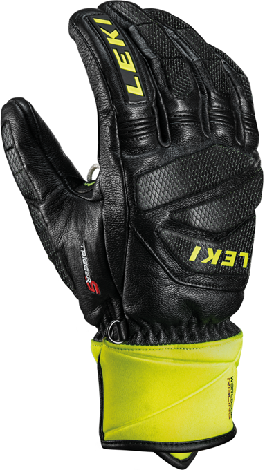 Handschuhe LEKI Worldcup Race Downhill S Black/Lime - 2022/23