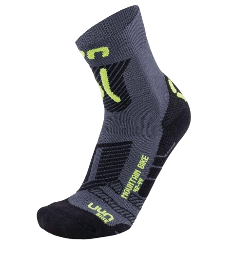 Radsocken UYN Man Cycling MTB Anthracite/Yellow Fluo