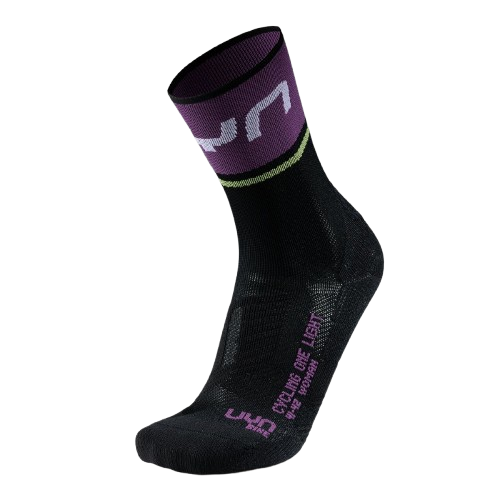 Outdoor Socken UYN Woman Cycling One Light Socks  Black/Violet