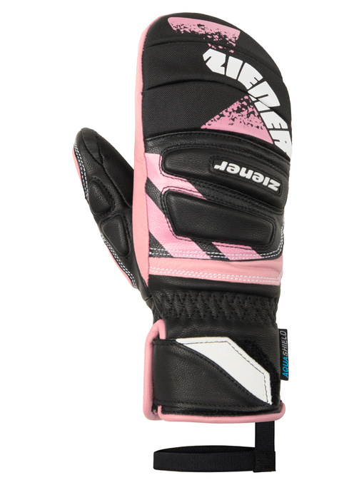 Gloves Ziener Lopaki-z As® Pr Mitten Glove Junior Unisex Black Pink Vanilla - 2025/26