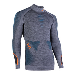 Thermal underwear UYN Man Ambityon UW Shirt LG_SL Melange Turtleneck Black Melange/Atlantic/Orange Shiny - 2023/24