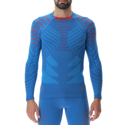 Thermounterwäsche UYN Man Resilyon Uw Shirt Lg Sl.turtle Neck Blue/Red - 2024/25