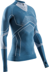 Thermal underwear X-bionic Energy Accumulator Light Shirt LS 1/2 Zip WMN Mineral Blue/Arctic White - 2024/25