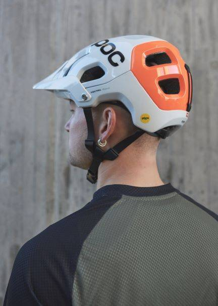 Bicycle helmet POC Tectal Race MIPS NFC Hydrogen White/Fluorescent Orange AVIP