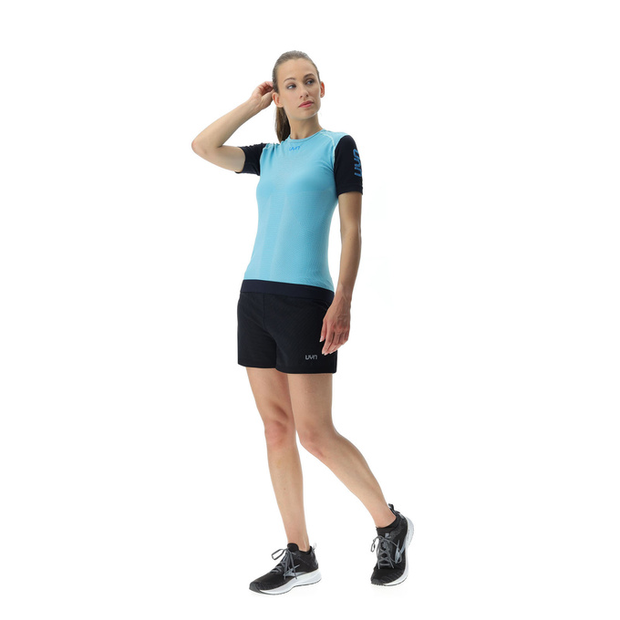 Laufshirt UYN Woman Running PB42 OW Shirt SH_SL Blue Radiance/Peacot