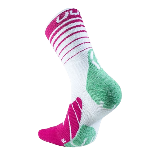 Outdoor Socks UYN Woman Runner's Five Socks White/Fuchsia/Green