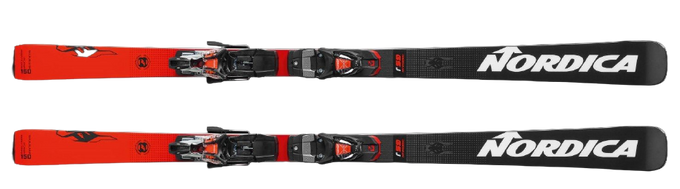 Ski Nordica Dobermann GSJ Plate + Marker Race 8 Black Flo Red - 2023/24