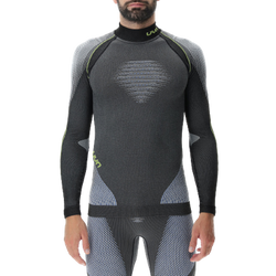 Thermounterwäsche UYN Man Evolutyon UW Shirt LG_SL Melange Anthracite Melange/Blue/Yellow Shiny - 2023/24