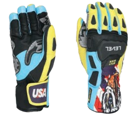 Gloves Level SQ CF US Ski Team By Lauren Macuga Black/Yellow - 2025/26