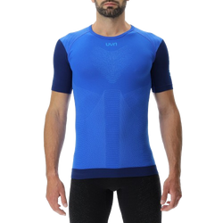 Laufshirt UYN Man Running PB42 OW Shirt SH_SL Strong Blue/Peacot