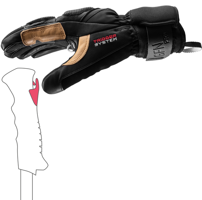 Gloves LEKI Griffin Pro 3D Black/Tan - 2025/26