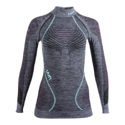 Thermounterwäsche UYN Woman Ambityon UW Shirt LG SL Melange Turtle Neck Black Pink/Aqua - 2024/25