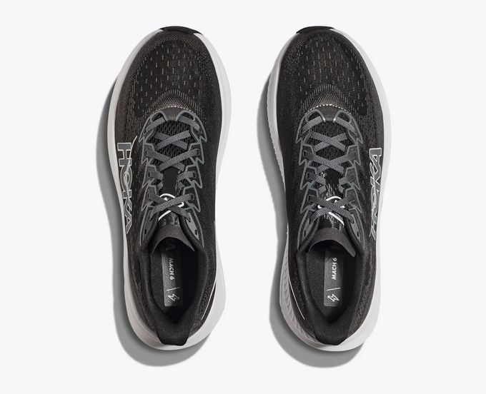 Man Schuhe Hoka Mach 6 Black/White