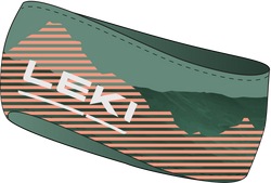 LEKI 4-Season Headband Green/Coral - 2022