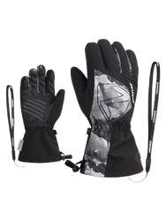 Gloves Ziener Laval-z As® Aw Glove Junior Unisex Black Grey Mountain Print - 2025/26