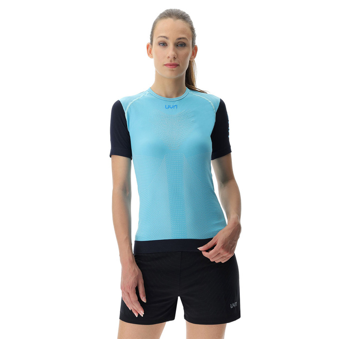 Laufshirt UYN Woman Running PB42 OW Shirt SH_SL Blue Radiance/Peacot