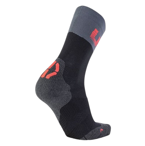 Cycling Socks UYN Man Cycling Light Socks Black/Grey/Hibiscus