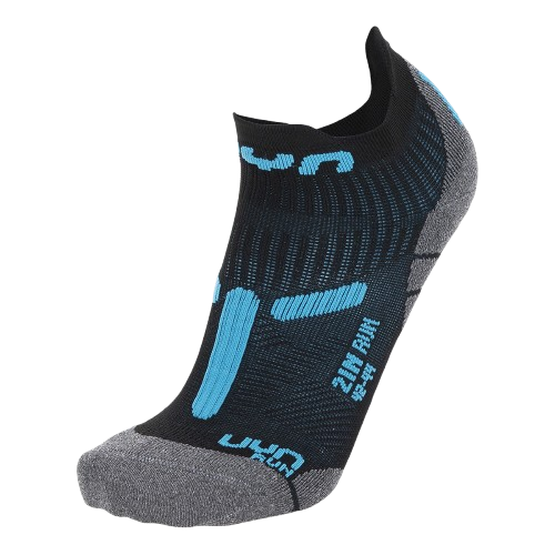 Laufsocken UYN Man Run 2IN Socks Black/Turquoise