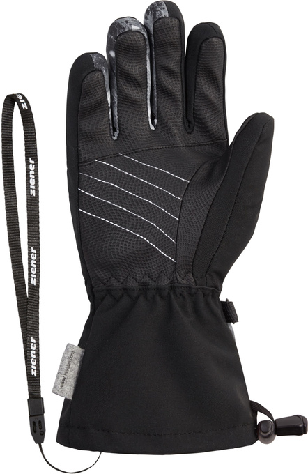 Gloves Ziener Laval-z As® Aw Glove Junior Unisex Black Grey Mountain Print - 2025/26