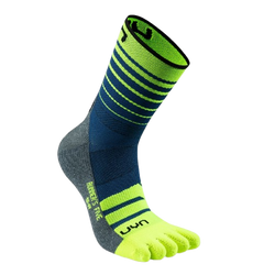Outdoor Socken UYN Man Runner's Five Socks Blue/Yellow Fluo
