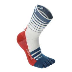 Outdoor Socken UYN Man Runner's Five Socks White/Blue Poseidon/Red