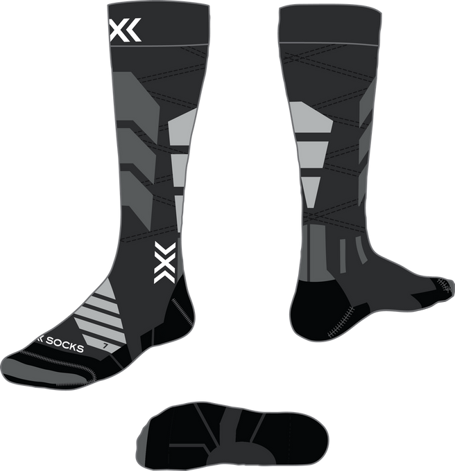 Ski socks X-socks Ski Expert OTC X Black/Light Grey - 2025/26