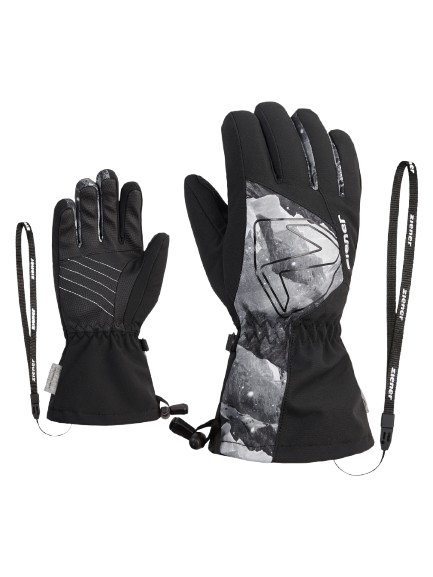 Handschuhe Ziener Laval-z As® Aw Glove Junior Unisex Black Grey Mountain Print - 2025/26