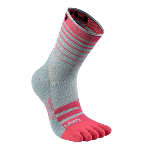 Outdoor Socks UYN Woman Runner's Five Socks Light Grey/Pink