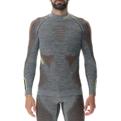Thermal underwear UYN Man Ambityon UW Shirt LG_SL Melange Turtleneck Black Melange/Orange/Yellow - 2023/24