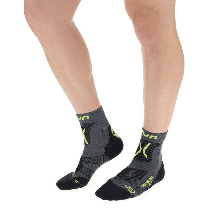 Cycling Socks UYN Man Cycling MTB Anthracite/Yellow Fluo