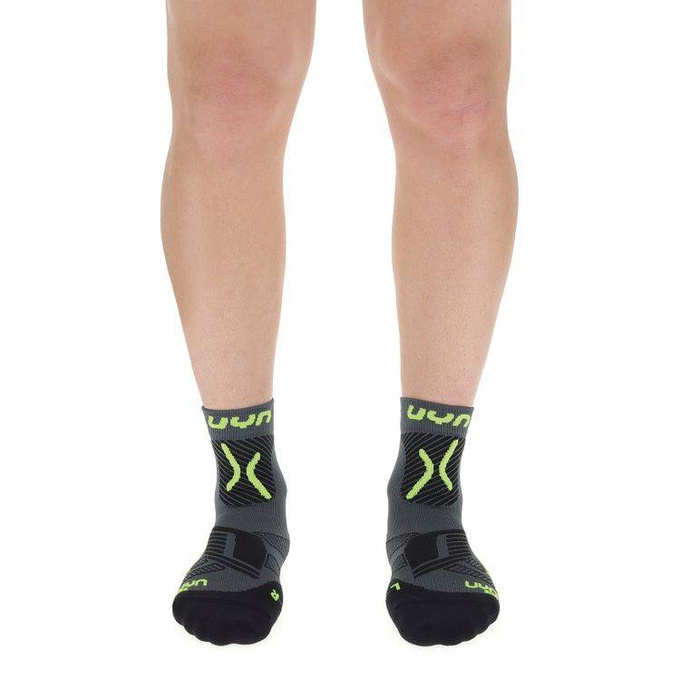 Radsocken UYN Man Cycling MTB Anthracite/Yellow Fluo