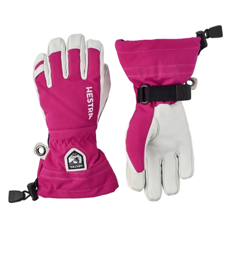 Gloves Hestra Army Leather Heli Ski Jr. Fuchsia - 2025/26